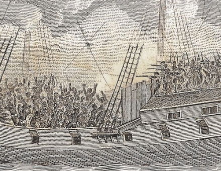 ‘Representation of an Insurrection on board a Slave-Ship’, by Carl Bernhard Wadström, 1794. Beinecke Library, Yale University. Public Domain.