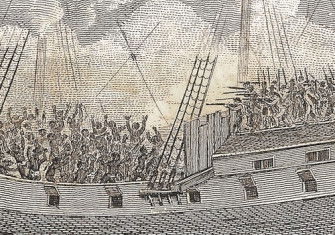 ‘Representation of an Insurrection on board a Slave-Ship’, by Carl Bernhard Wadström, 1794. Beinecke Library, Yale University. Public Domain.