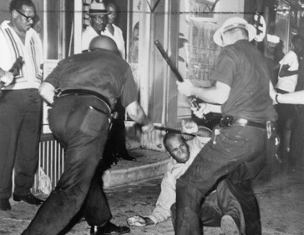 Police beat protestors during the Harlem Riots, New York. World Telegram & Sun photo by Dick De Marsico, 1964. Library of Congress. Public Domain.