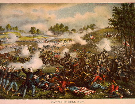 First Battle of Bull Run, chromolithograph by Kurz & Allison