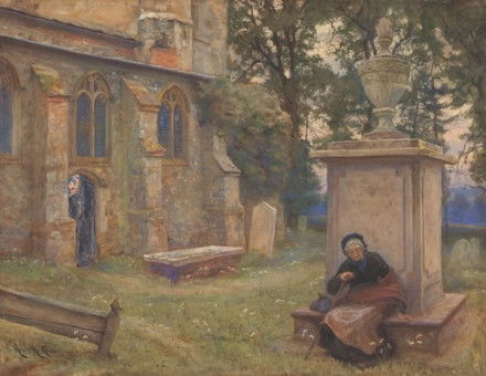 ‘Rest: Aldenham Church’, by Sir Hubert von Herkomer, 1876.Yale Center for British Art, Dr. Lee MacCormick Edwards Collection, Gift of Alison Edwards Curwen. Public Domain.