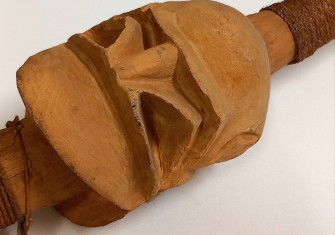 King Ringapat’s spear, as gifted to King George V by Evelyn Cheesman, in the British Museum warehouse. Royal Collection Trust / © His Majesty King Charles III 2023.