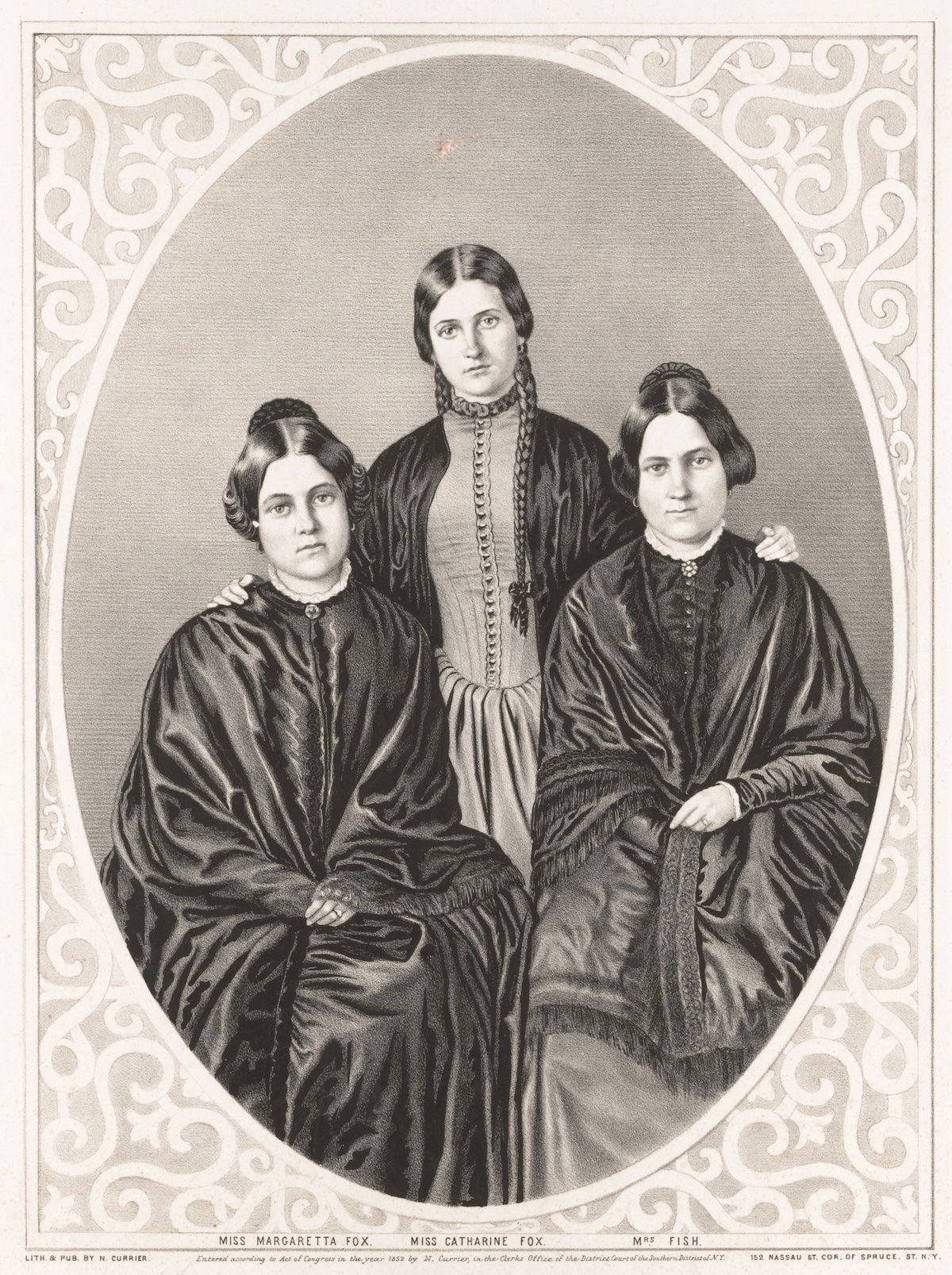 ‘Mrs Fish and the Misses Fox: the original mediums of the mysterious noises...’, c.1852. Library of Congress. Public Domain.