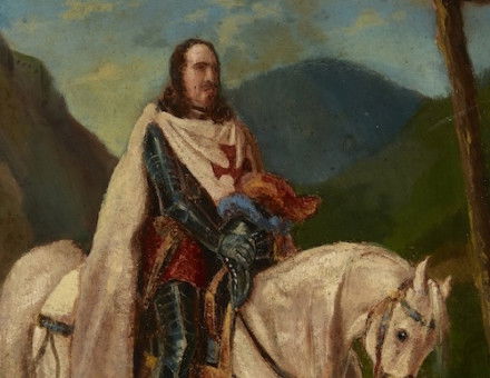 A Teutonic Knight on horseback, Artur Grottger, c.1856. Museum Narodowe w Warszawie. Public Domain.