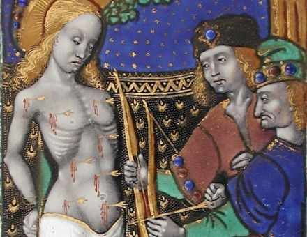 Triptych panel with Saint Sebastian, c. 15th-16th century. Metropolitan Museum of Art. Public Domain.