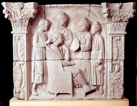 Mistress and servants: the Neumagen relief, Trier, Germany, c.AD 200