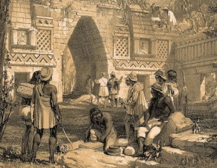 Ruined Maya gateway at Labná in the Yucatan peninsula, by Frederick Catherwood, 1844. ©John Carter Brown Library, Box 1894, Brown University, Providence, R.I. 02912.