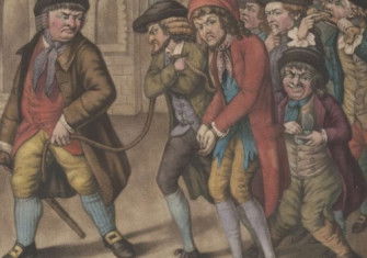 A mezzotint of convicts for transportation, c. 1781. National Library of Australia. Public Domain.