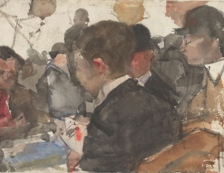 Men playing cards in a cafe, by Isaac Israels, c. 1930s. Rijksmuseum. Public Domain.