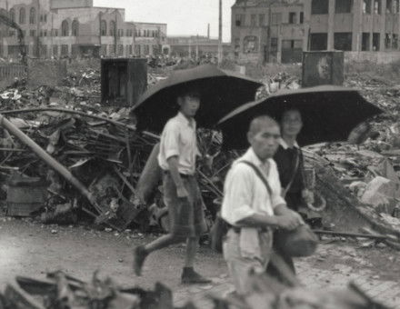 Ginza, Tokyo in the aftermath of the firebombing, March 1945. NARA. Public Domain.