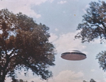 Seeing is believing: a flying saucer, sighted on 4 June 1964. NARA, Records of the National Aeronautics and Space Administration. Public Domain.